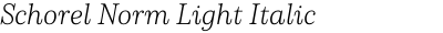 Schorel Norm Light Italic
